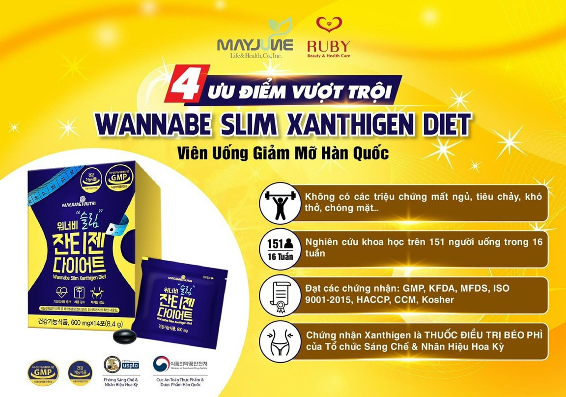 vien uong giam beo wannabe slim xanthigen diet han quoc